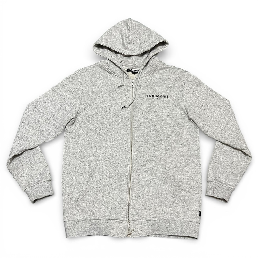 Crooks & Castles Sweatshirt Hoodie Men’s L Oatmeal Casual Streetwear Gym Cozy